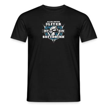 Alles unter 3 Liter ist ein softdrink - Männer T-Shirt - Schwarz - Vorne - AI Model Male 178 light (178cm)