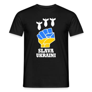 Slava ukraini - Männer T-Shirt - Schwarz - Vorne - AI Model Male 178 light (178cm)