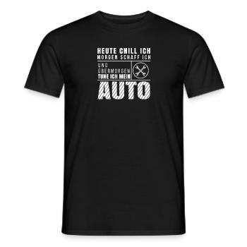 Übermorgen tune ich mein Auto - Männer T-Shirt - Schwarz - Vorne - AI Model Male 178 light (178cm)