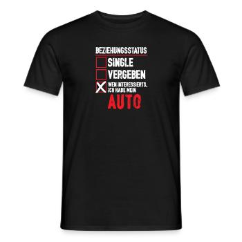 Beziehungsstatus Wen ineressierts ich habe Auto - Männer T-Shirt - Schwarz - Vorne - AI Model Male 178 light (178cm)