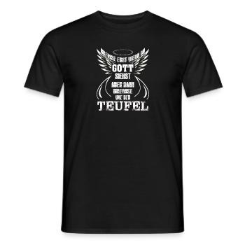 Bremse erst wenn du Gott siehst - Männer T-Shirt - Schwarz - Vorne - AI Model Male 178 light (178cm)