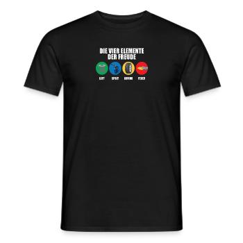 Die vier Elemente der Freude - Männer T-Shirt - Schwarz - Vorne - AI Model Male 178 light (178cm)