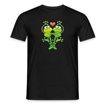 Grüne Frösche verlieben sich wahnsinnig - Männer T-Shirt - Schwarz - Vorne - AI Model Male 178 light (178cm)