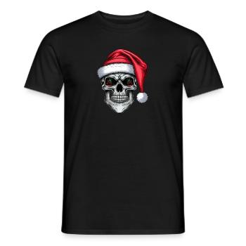 Christmas Skull - Männer T-Shirt - Schwarz - Vorne - AI Model Male 178 light (178cm)