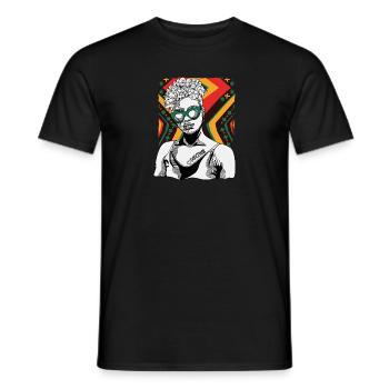 Frau Mit Dancehall-tattoo - Männer T-Shirt - Schwarz - Vorne - AI Model Male 178 light (178cm)