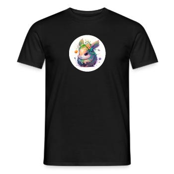 Animal rabbit fantasy and cute - Men's T-Shirt - black - Front - AI Model Male 178 light (178cm)