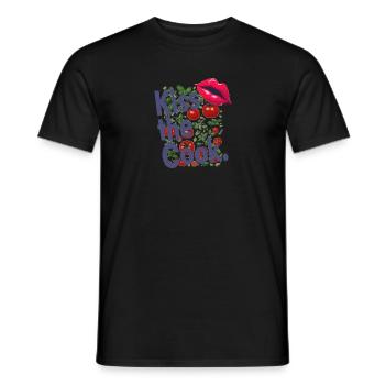 Kiss the cook - Männer T-Shirt - Schwarz - Vorne - AI Model Male 178 light (178cm)