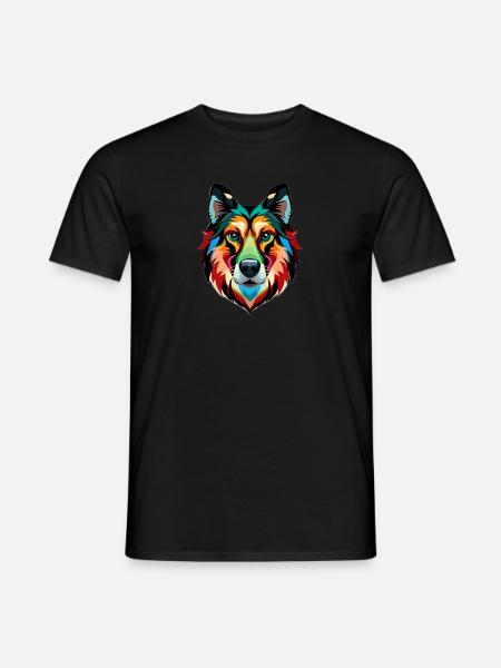 Multicolored Dog - Men's T-Shirt - black