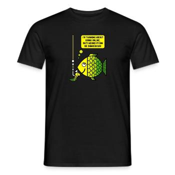 Pêche et humour - T-shirt homme - noir - Devant - AI Model Male 178 light (178cm)