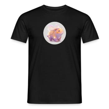 Animal hippopotamus fantasy and cute - Men's T-Shirt - black - Front - AI Model Male 178 light (178cm)