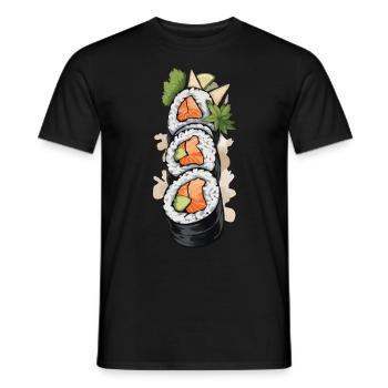 Aesthetic Futomaki Sushi Japan Streetwear Design - Männer T-Shirt - Schwarz - Vorne - AI Model Male 178 light (178cm)