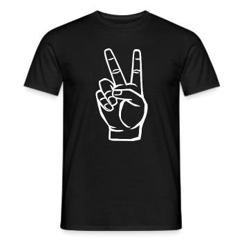 Peace Symbol - Victory Zeichen - Männer T-Shirt - Schwarz - Vorne - AI Model Male 178 light (178cm)