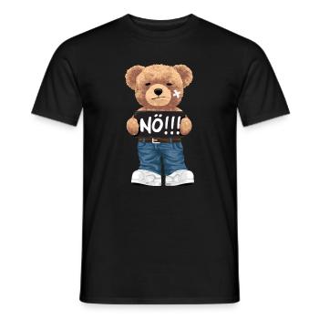Nope with Teddy Bear bande dessinée drôle pour les opposants - T-shirt homme - noir - Devant - AI Model Male 178 light (178cm)