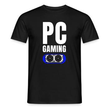 PC Gaming GPU Emblem - Männer T-Shirt - Schwarz - Vorne - AI Model Male 178 light (178cm)
