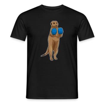 Boxer Boxeur Suricate Gants de boxe Boxe - T-shirt homme - noir - Devant - AI Model Male 178 light (178cm)