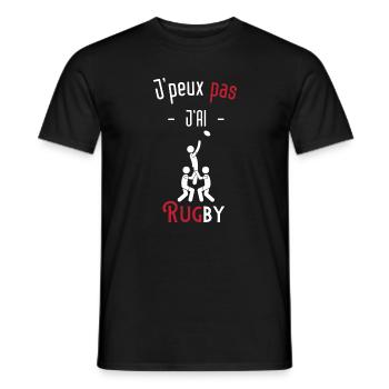 J'peux pas j'ai rugby - T-shirt homme - noir - Devant - AI Model Male 178 light (178cm)