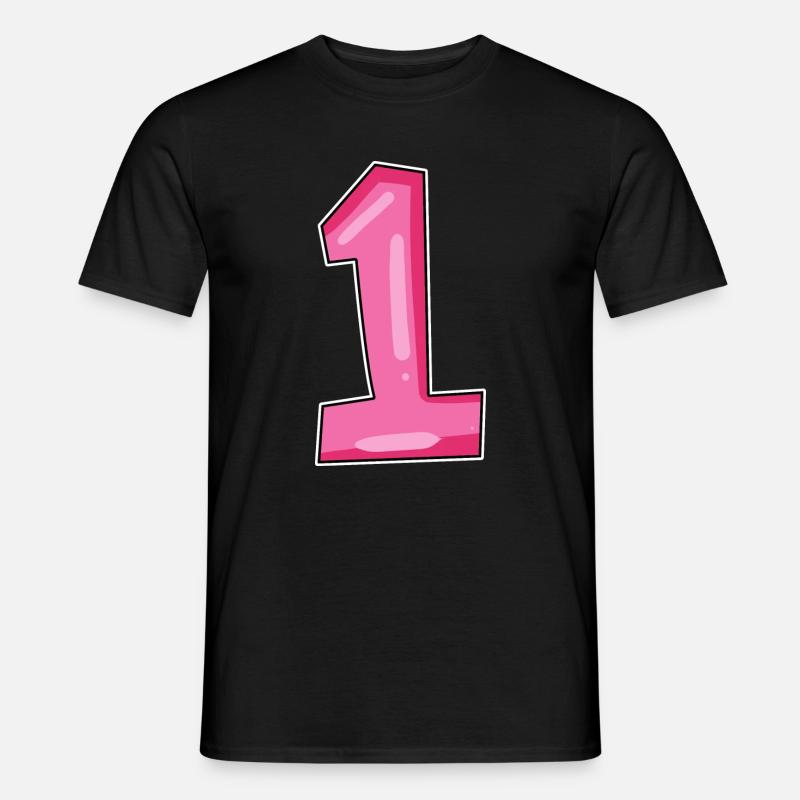 1 - Männer T-Shirt - Schwarz