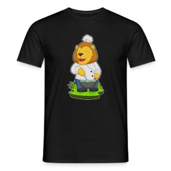 Cuisson dans un bol de cuisson Lion - T-shirt homme - noir - Devant - AI Model Male 178 light (178cm)