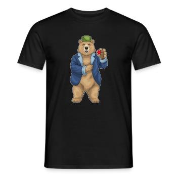 Bear Poker Jetons de poker - T-shirt homme - noir - Devant - AI Model Male 178 light (178cm)