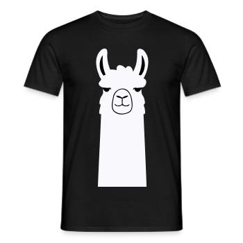 Adorable lama de dessin animé - T-shirt homme - noir - Devant - AI Model Male 178 light (178cm)