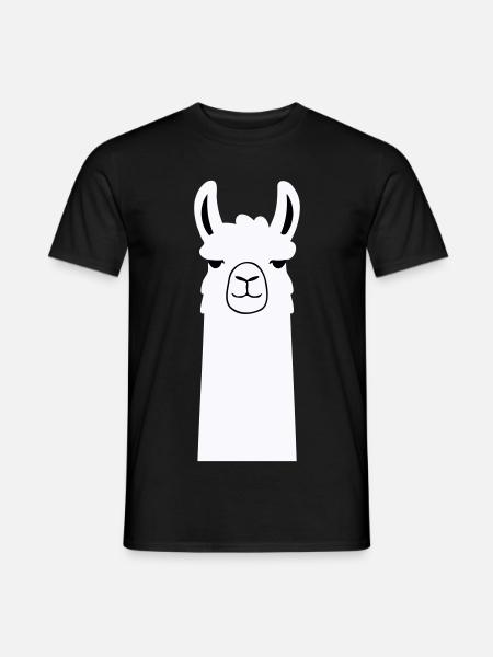 Adorable Cartoon Llama - Men's T-Shirt - black