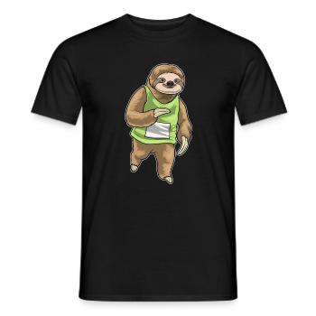 Sloth Jogger Jogging Sport - Men's T-Shirt - black - Front - AI Model Male 178 light (178cm)
