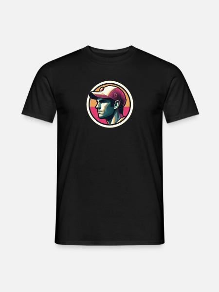 Mann mit Tennismütze in Pastell - Männer T-Shirt - Schwarz