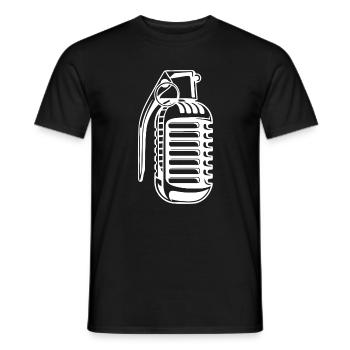 Illustration de musique de microphone vintage - T-shirt homme - noir - Devant - AI Model Male 178 light (178cm)