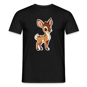roe deer - Men's T-Shirt - black - Front - AI Model Male 178 light (178cm)