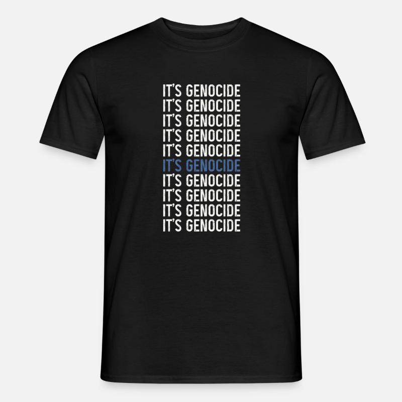 Phrase typographique Génocide répété - T-shirt homme - noir