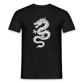 Tribal Dragon Silhouette - T-shirt homme - noir - Devant - AI Model Male 178 light (178cm)