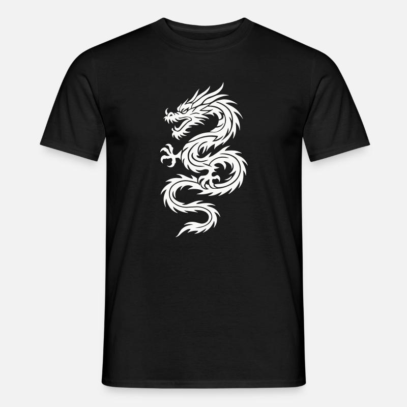 Tribal Drache Silhouette - Männer T-Shirt - Schwarz