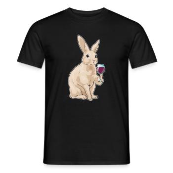 Vin rouge de lapin - T-shirt homme - noir - Devant - AI Model Male 178 light (178cm)