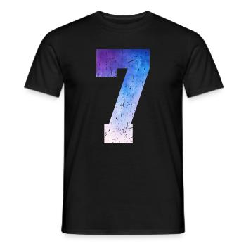 numéro 7 – Cadeau anniversaire 7 ans - T-shirt homme - noir - Devant - AI Model Male 178 light (178cm)