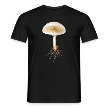 Porzellanpilz Buchen Schleimrübling Natur Design - Männer T-Shirt - Schwarz - Vorne - AI Model Male 178 light (178cm)