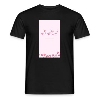 Bouquet de fleurs aquarelles roses - T-shirt homme - noir - Devant - AI Model Male 178 light (178cm)
