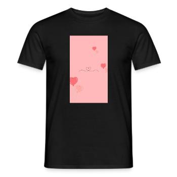 Bouquet de fleurs aquarelles roses - T-shirt homme - noir - Devant - AI Model Male 178 light (178cm)