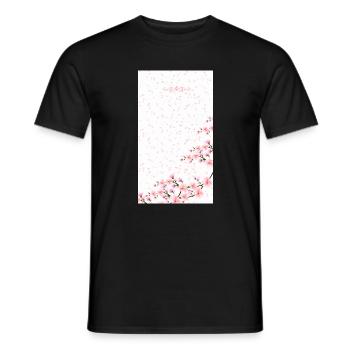 Bouquet de fleurs aquarelles roses - T-shirt homme - noir - Devant - AI Model Male 178 light (178cm)