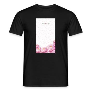 Bouquet de fleurs aquarelles roses - T-shirt homme - noir - Devant - AI Model Male 178 light (178cm)