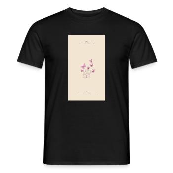 Bouquet de fleurs aquarelles roses - T-shirt homme - noir - Devant - AI Model Male 178 light (178cm)