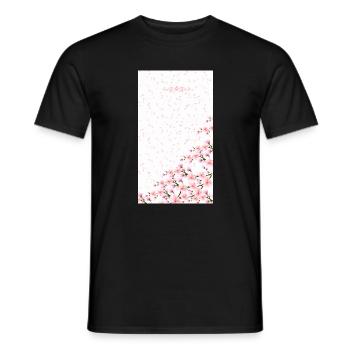 Pink Watercolor Blossom Bouquet - Männer T-Shirt - Schwarz - Vorne - AI Model Male 178 light (178cm)