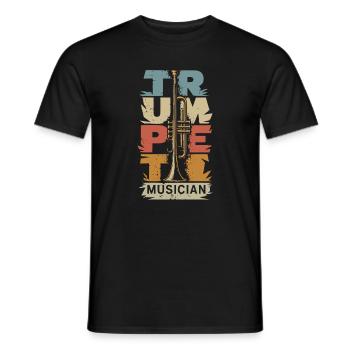 Musique Trompettiste Trompettiste Musicien Vintage - T-shirt homme - noir - Devant - AI Model Male 178 light (178cm)