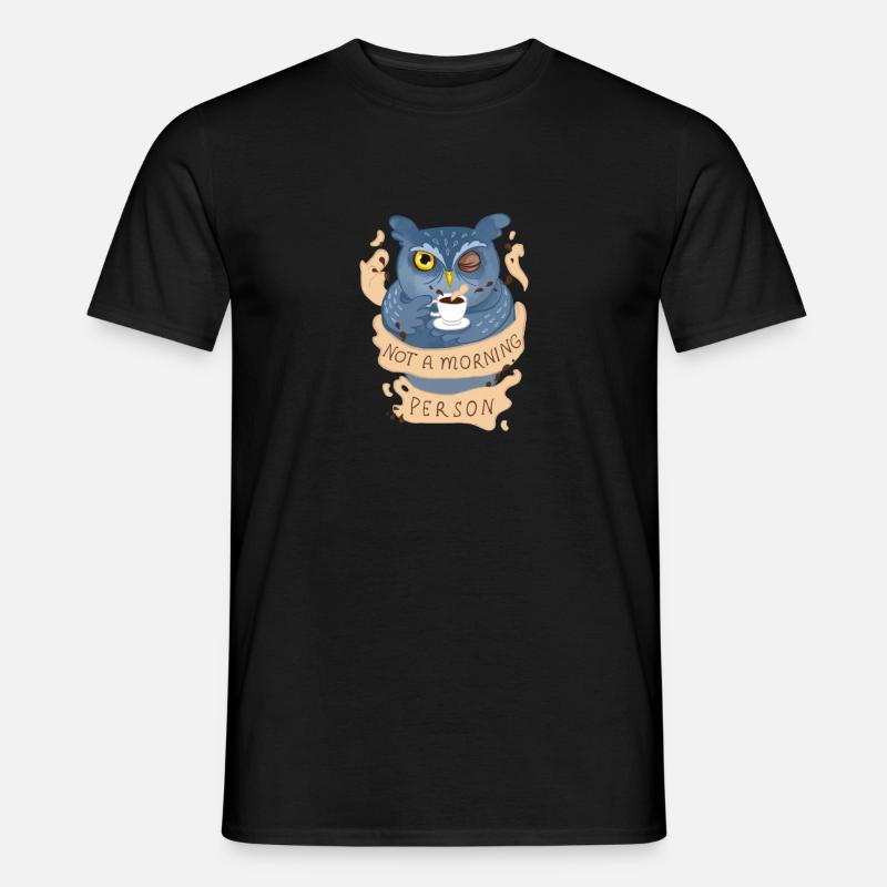 Eule Kaffee Owl coffee - Männer T-Shirt - Schwarz