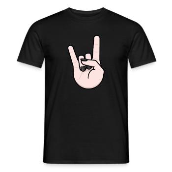 Heavy Metal Gruß Pommesgabel - Männer T-Shirt - Schwarz - Vorne - AI Model Male 178 light (178cm)