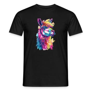 Alpaka Lama für Alpakaliebhaber - Männer T-Shirt - Schwarz - Vorne - AI Model Male 178 light (178cm)