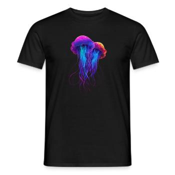Qualle Schwarm Sea Beach Meduse Marine Diver - Männer T-Shirt - Schwarz - Vorne - AI Model Male 178 light (178cm)
