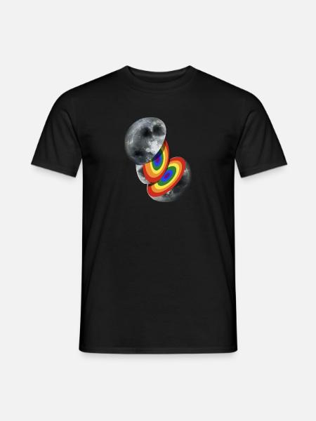 LGBT regnbuemåne - Mænd T-shirt - sort