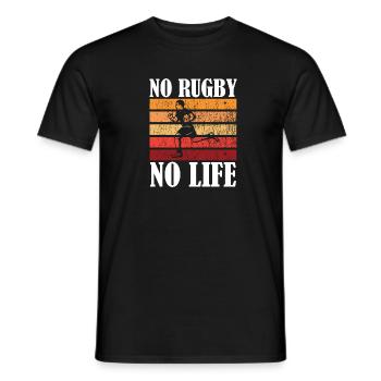 No Rugby No life - T-shirt homme - noir - Devant - AI Model Male 178 light (178cm)