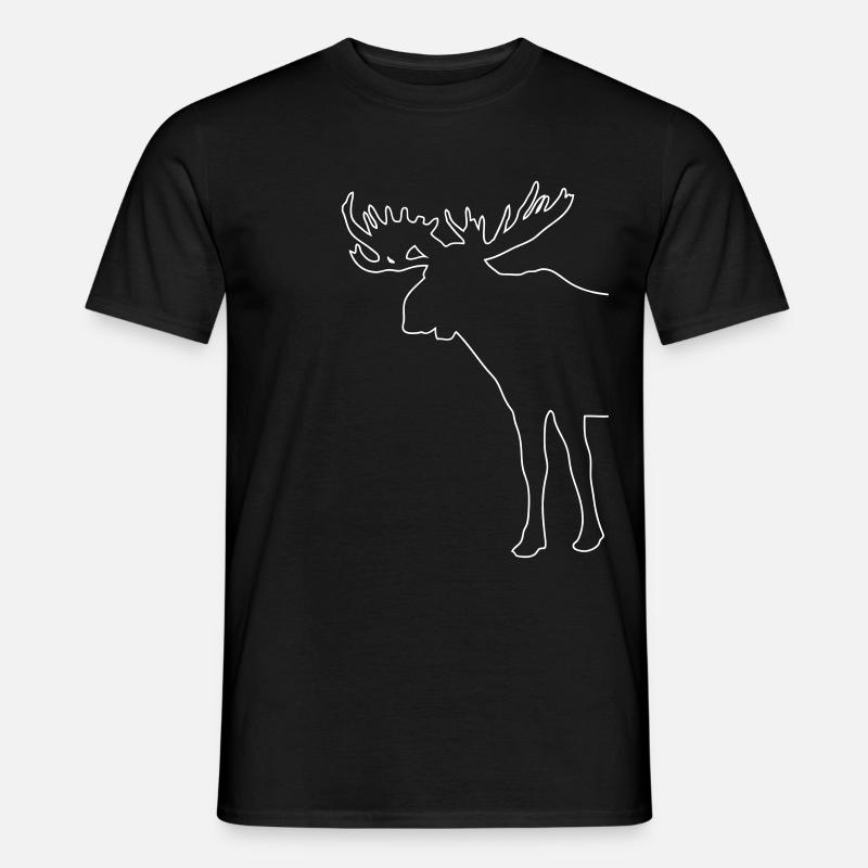 Elch - Moose - Männer T-Shirt - Schwarz