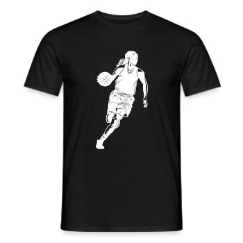 Basketball Woman - Men's T-Shirt - black - Front - AI Model Male 178 light (178cm)